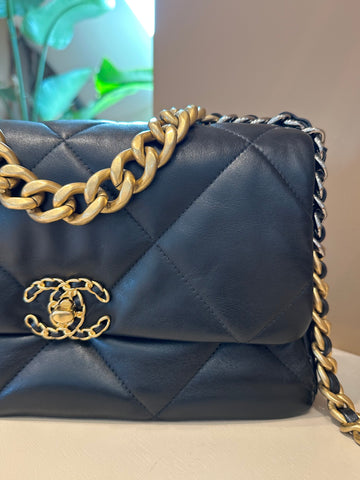 Chanel 19 Large Black Lambskin