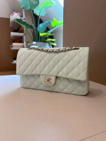Chanel Medium Classic Flap Bag Mint Green GHW