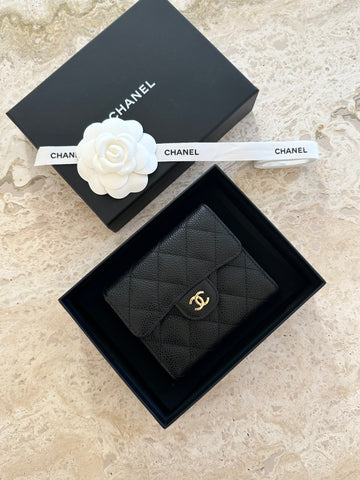 Chanel Classic Small Flap Wallet Black GHW