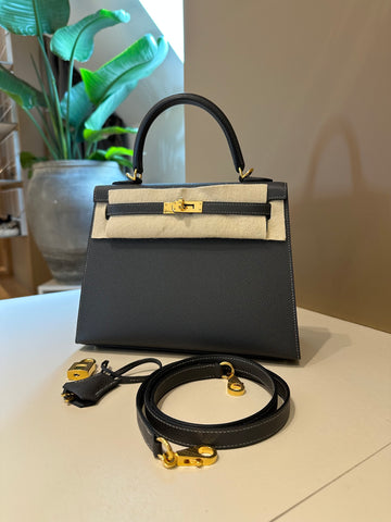 Hermes Kelly 25 Sellier Epsom Graphite GHW