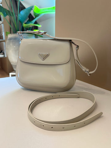 Prada Medium Desert Beige Brushed Calfskin Cleo Shoulder Bag