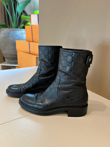 Gucci Maud Black Leather Boots 36