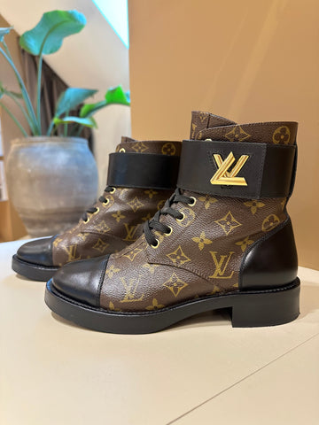 Louis Vuitton Wonderland Flat Rangers Boots Monogram Canvas 38