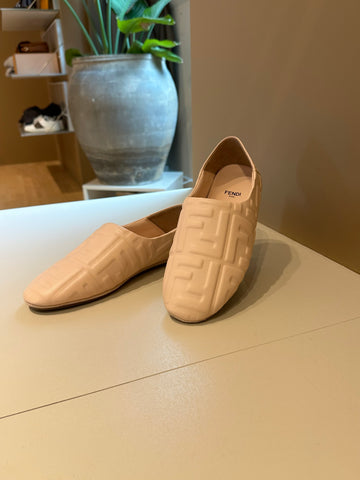 Fendi FF Embossed Ballet Flats Rose 37