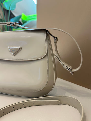 Prada Medium Desert Beige Brushed Calfskin Cleo Shoulder Bag