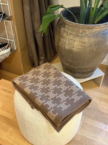 Celine Blanket Monogram Wool Camel/Beige