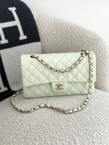Chanel Medium Classic Flap Bag Mint Green GHW