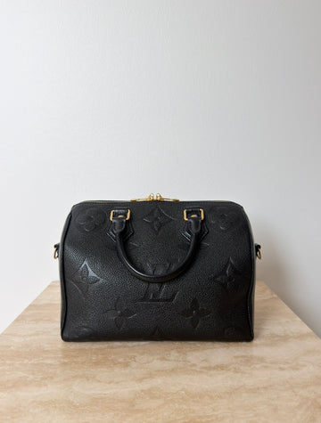 Louis Vuitton Speedy Bandouliére 25 Black Monogram Empreinte Leather