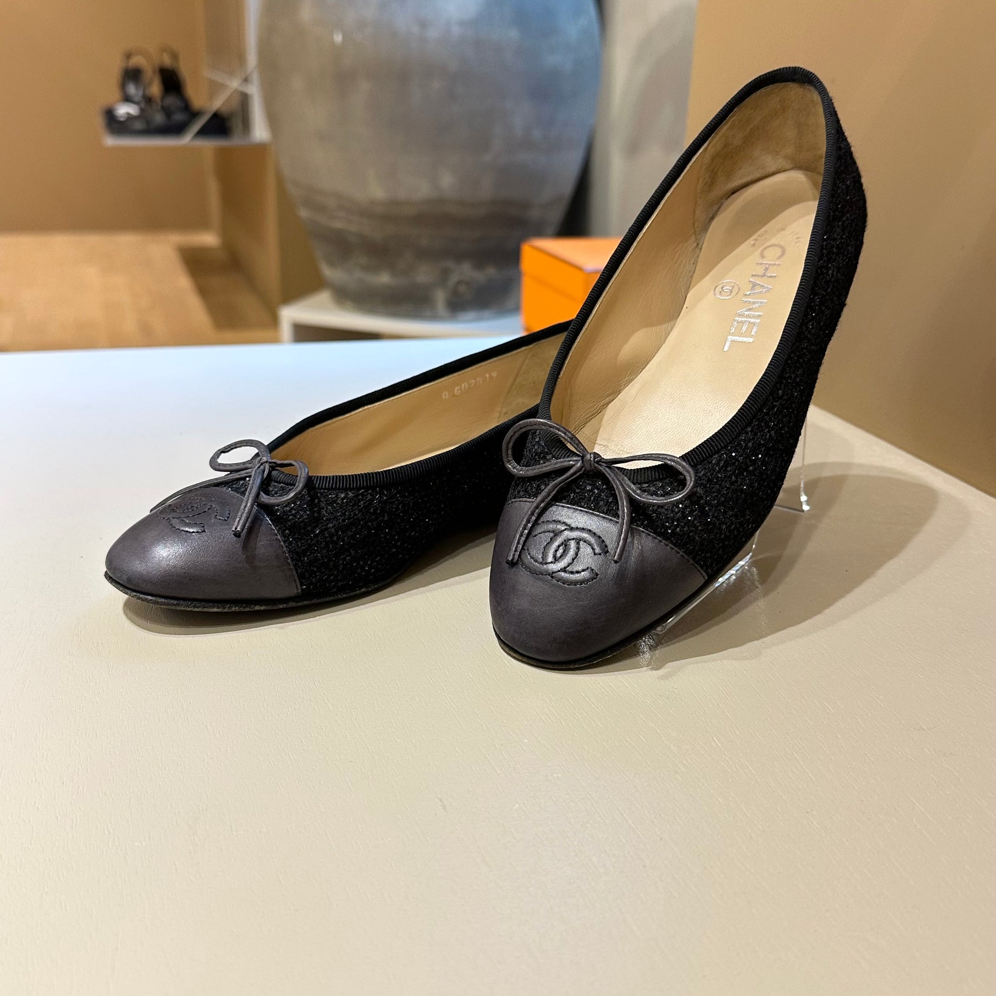 Chanel Ballerina Black With Glitter Effect 36