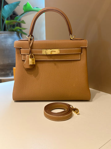 Hermés Kelly 28 Retourne Togo Gold GHW