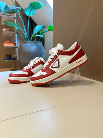 Prada Downtown Leather Sneakers Red/White 38,5
