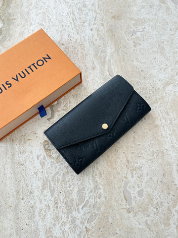 Louis Vuitton Sarah Wallet Black Empreinte Leather