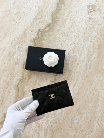 Chanel Classic Card Holder Black Caviar GHW