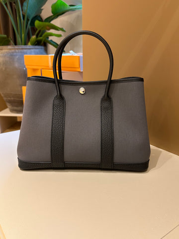 Hermes Garden Party 30 Bag Ardoise/Noir