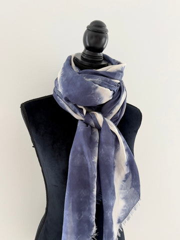 Louis Vuitton Tie-die Scarf Blue/white