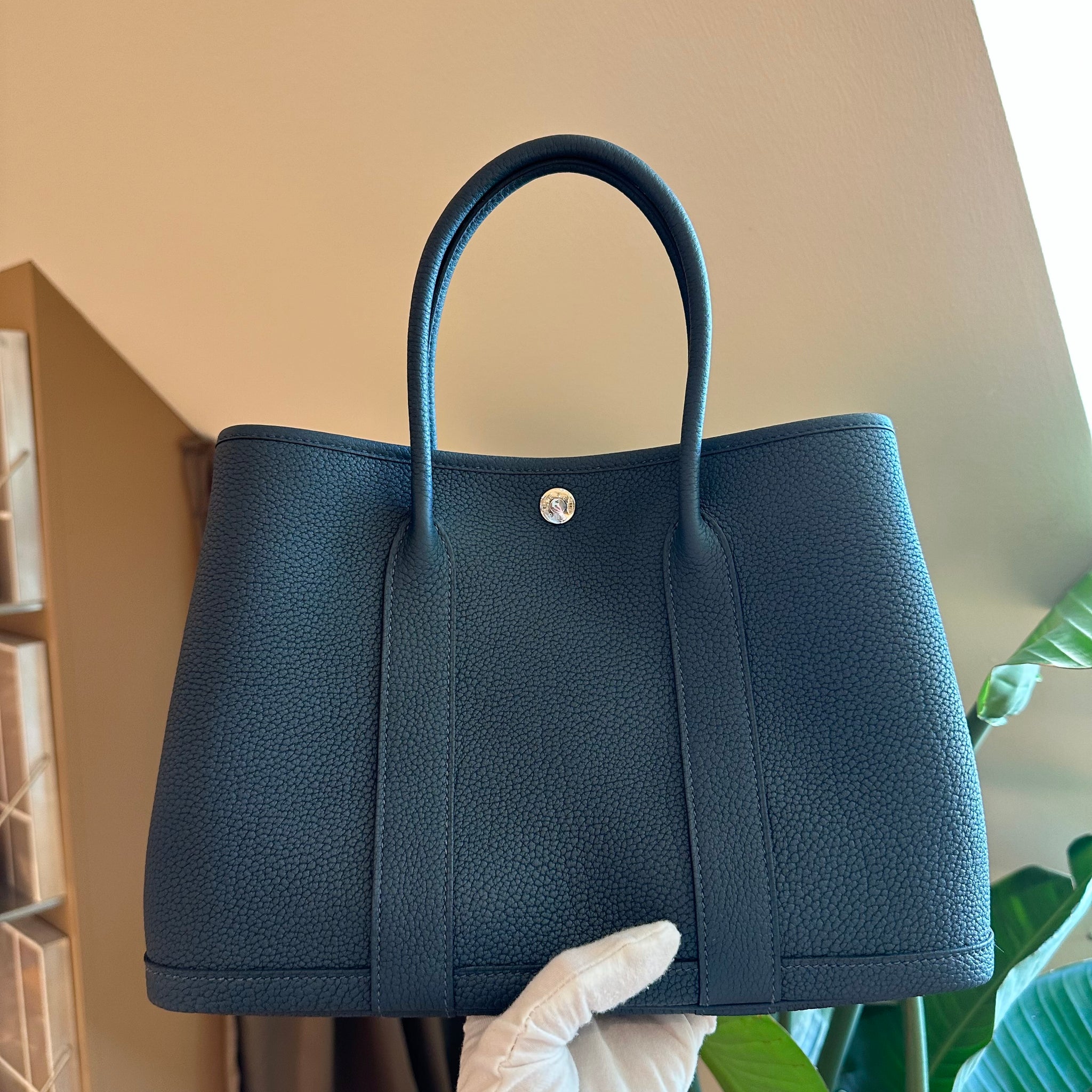 Hermes Garden Party 30 Bag Bleu De Prusse