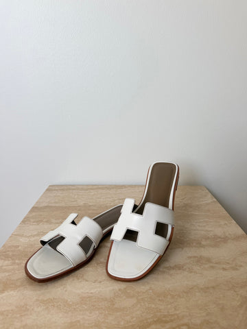 Hermés Oran Sandal White 39,5