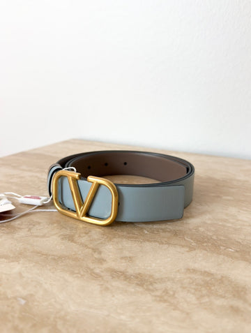 Valentino Garavani Vlogo Reversible Belt Porcelain blue/Clay 95 cm