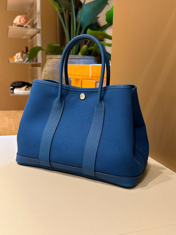 Hermes Garden Party 30 Bag Bleu Outremer