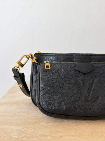 Louis Vuitton Multi Pochette Accessoires Monogram Black Empreinte Leather