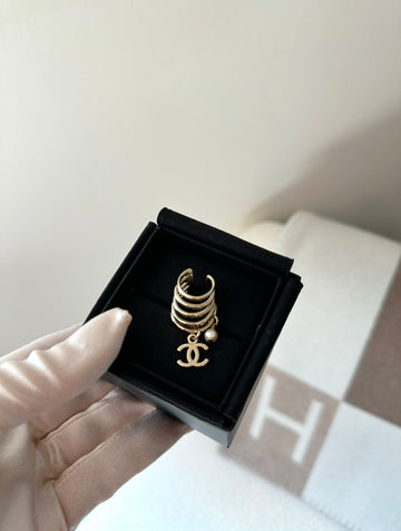 Chanel CC Pearl Ear Cuff Gold