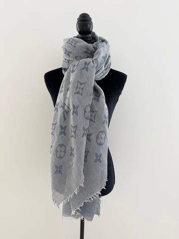 Louis Vuitton Daily Monogram Scarf Denim Blue