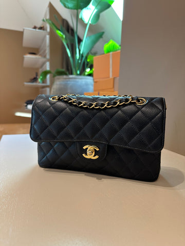 Chanel Small Classic Flap Bag Black Caviar GHW