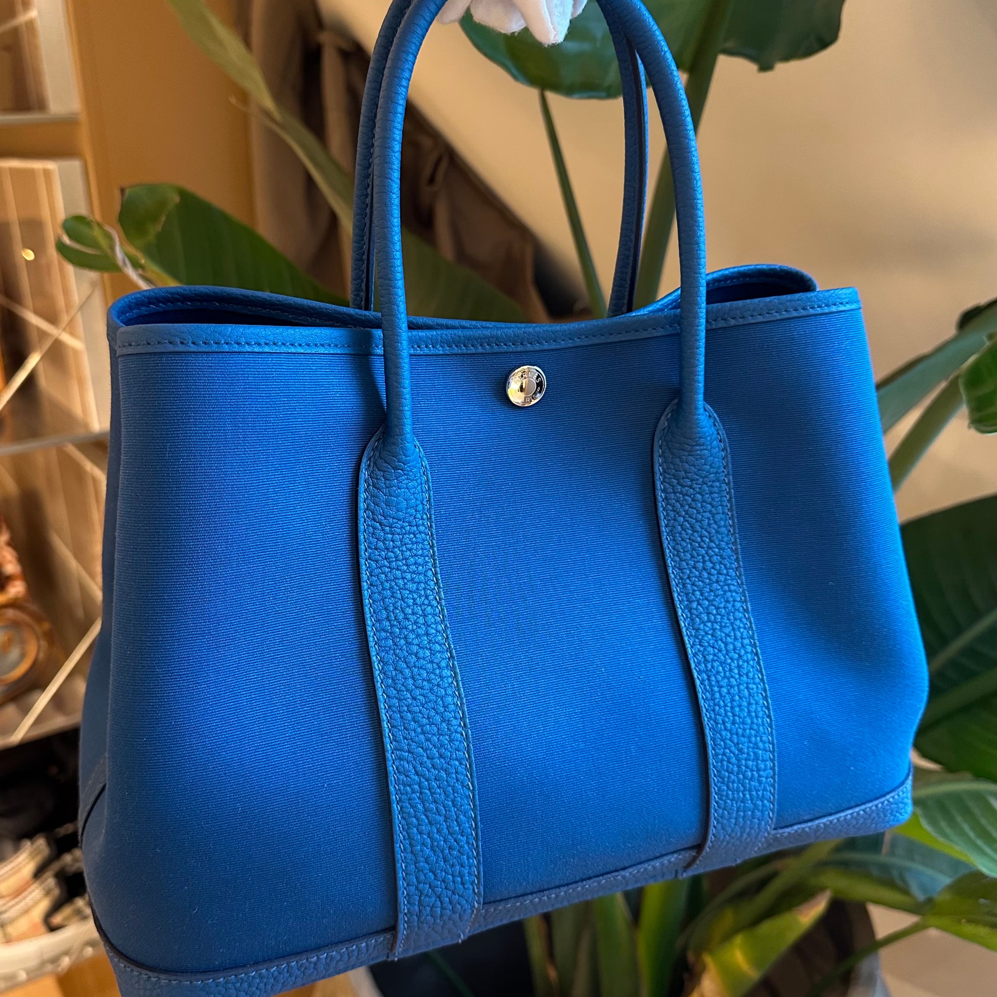 Hermes Garden Party 30 Bag Bleu Outremer