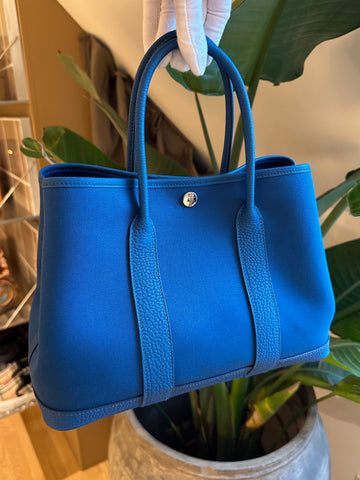 Hermes Garden Party 30 Bag Bleu Outremer