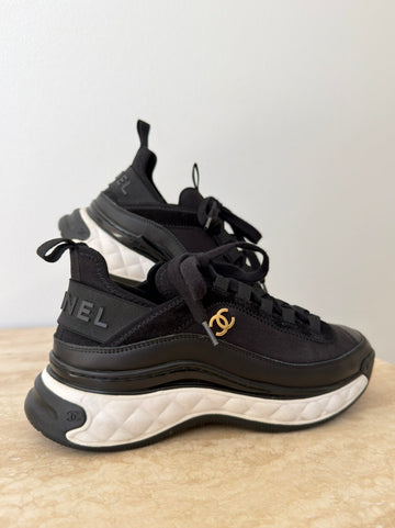 Chanel CC Low Top Trainers Black 37