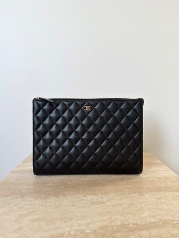 Chanel Classic Large Pouch Black GHW