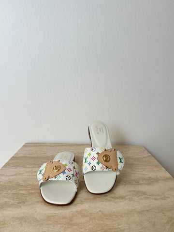 Louis Vuitton LV x TM Frame Flat Mule Monogram Multicolor Canvas