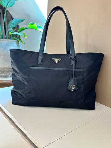 Prada Re-Edition 1978 large Re-Nylon and Saffiano Leather Tote Bag Black