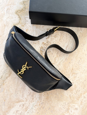 YSL Cassandre Classic Belt Bag Black GHW