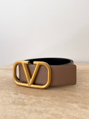 Valentino Garavani Vlogo Reversible Belt Brown/black 75 cm