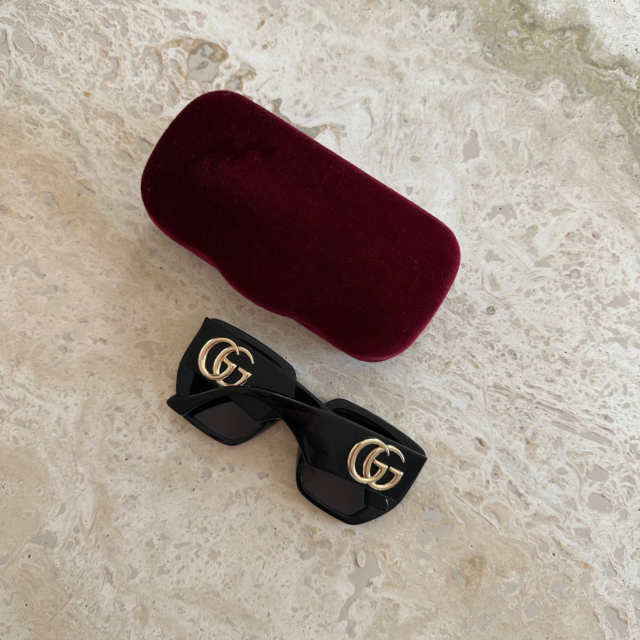 Gucci GG Oversized Square Sunglasses Black