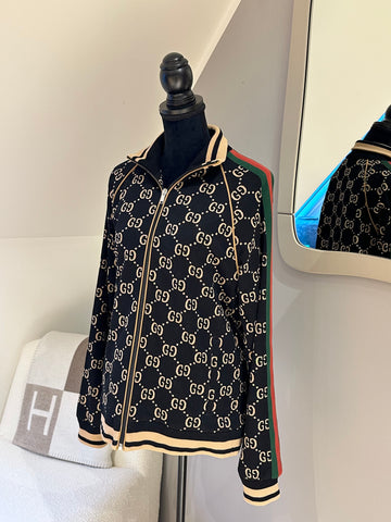 Gucci GG jersey cotton jacket Black/Camel M