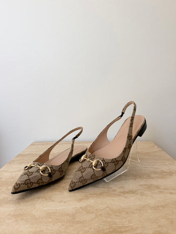 Gucci GG Horsebit Slingback Flats 36,5