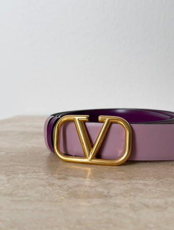 Valentino Garavani Vlogo Reversible Belt Dark/light purple 95 cm