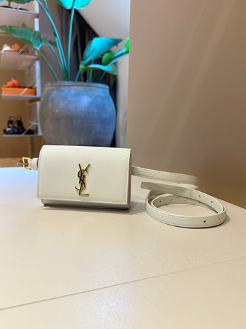 YSL Kate Belt Bag Crema Soft GHW 65-110 cm