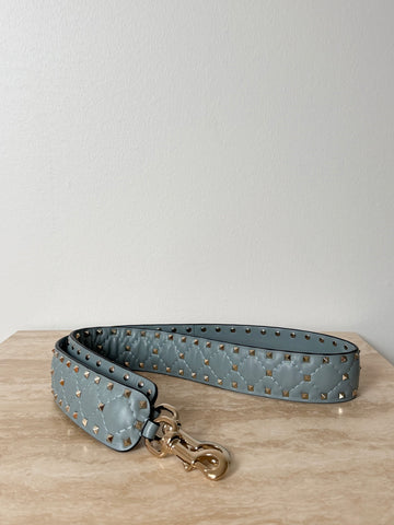 Valentino Garavani Rockstud Spike Bag Strap Dusty Blue GHW