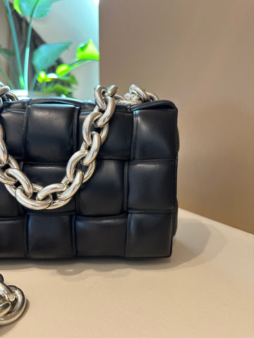 Bottega Veneta Padded Chain Cassette Bag Black SHW