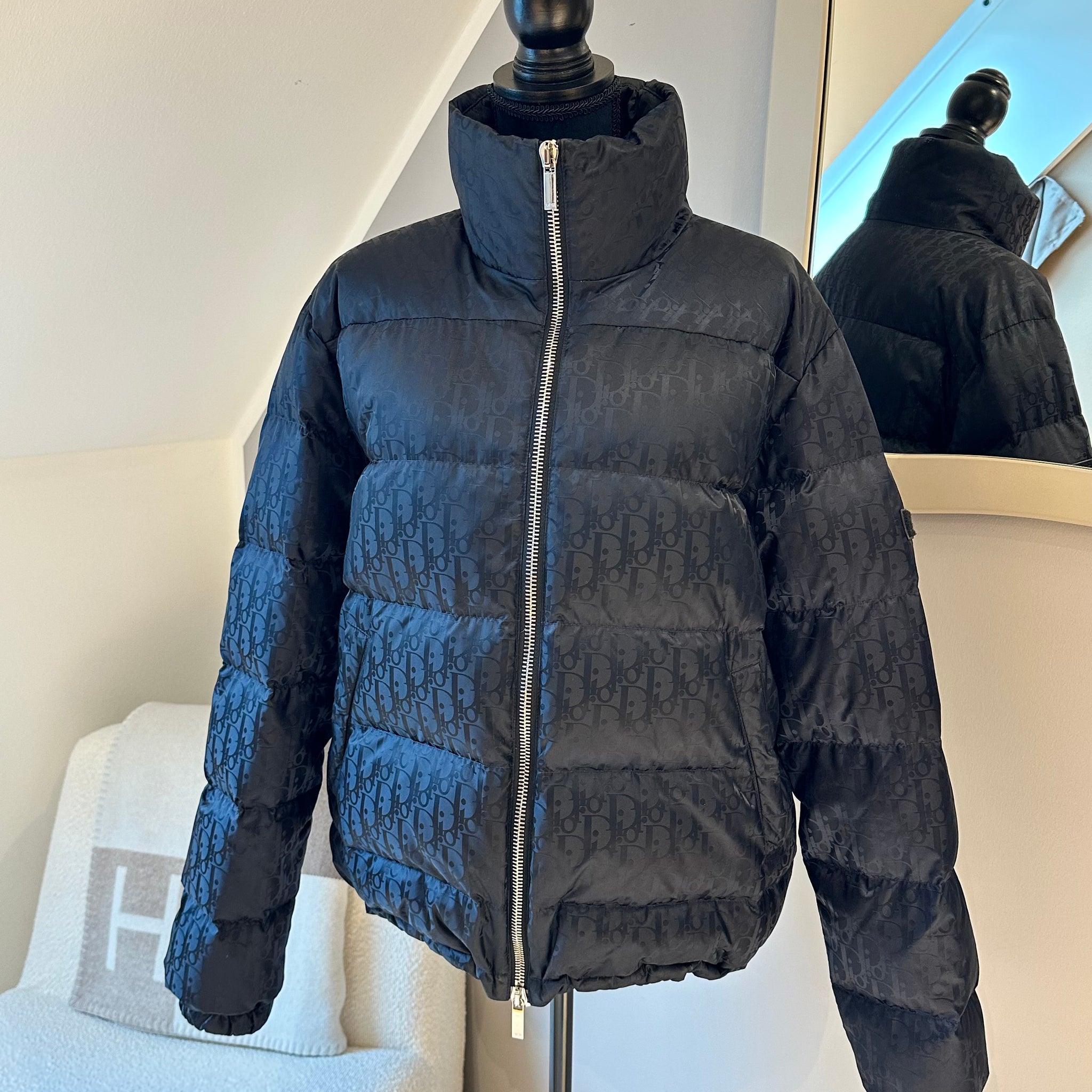 Dior Oblique Down Jacket Black Technical Jacquard 48