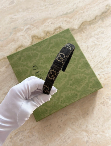 Gucci GG Black Denim Headband M