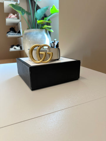 Gucci GG Marmont Wide Belt White 90