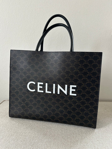 Celine Horizontal Cabas Triomphe Tote Bag Black