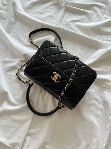 Chanel CC Small Trendy Flap Bag Black GHW