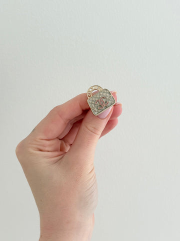 Chanel CC Matelasse Bag Pearly Resin Pin Broche