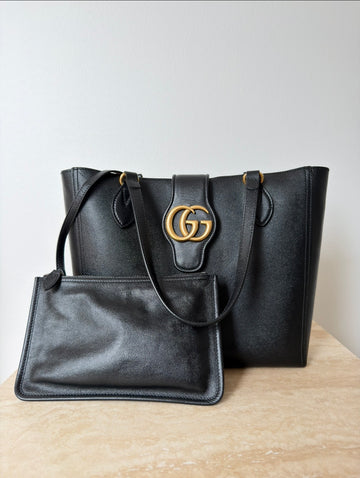 Gucci Dahlia Small Double G Tote Bag Black