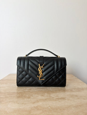 YSL Envelope Small Bag Black GHW